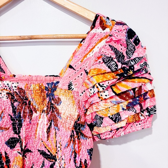 FARM RIO Azalea pink floral print top - Picture 4 of 6